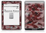 HEX Mesh Camo 01 Red - Decal Style Skin (fits 4th Gen Kindle with 6inch display and no keyboard)