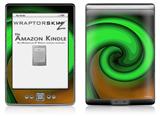 Alecias Swirl 01 Green - Decal Style Skin (fits 4th Gen Kindle with 6inch display and no keyboard)