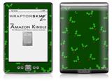 Christmas Holly Leaves on Green - Decal Style Skin (fits 4th Gen Kindle with 6inch display and no keyboard)