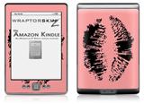 Big Kiss Black on Pink - Decal Style Skin (fits 4th Gen Kindle with 6inch display and no keyboard)