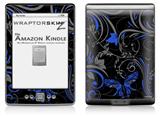 Twisted Garden Gray and Blue - Decal Style Skin (fits 4th Gen Kindle with 6inch display and no keyboard)