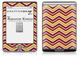 Zig Zag Yellow Burgundy Orange - Decal Style Skin (fits 4th Gen Kindle with 6inch display and no keyboard)