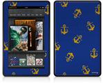 Amazon Kindle Fire (Original) Decal Style Skin - Anchors Away Blue