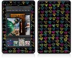 Amazon Kindle Fire (Original) Decal Style Skin - Kearas Hearts Black