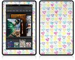 Amazon Kindle Fire (Original) Decal Style Skin - Kearas Hearts White