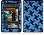 Amazon Kindle Fire (Original) Decal Style Skin - Retro Houndstooth Blue