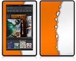Amazon Kindle Fire (Original) Decal Style Skin - Ripped Colors Orange White