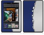 Amazon Kindle Fire (Original) Decal Style Skin - Ripped Colors Blue Gray