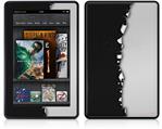 Amazon Kindle Fire (Original) Decal Style Skin - Ripped Colors Black Gray