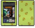 Amazon Kindle Fire (Original) Decal Style Skin - Anchors Away Sage Green