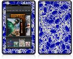 Amazon Kindle Fire (Original) Decal Style Skin - Scattered Skulls Royal Blue