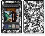 Amazon Kindle Fire (Original) Decal Style Skin - Scattered Skulls White