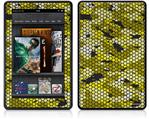 Amazon Kindle Fire (Original) Decal Style Skin - HEX Mesh Camo 01 Yellow