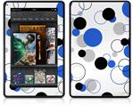 Amazon Kindle Fire (Original) Decal Style Skin - Lots of Dots Blue on White