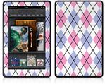 Amazon Kindle Fire (Original) Decal Style Skin - Argyle Pink and Blue
