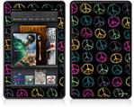 Amazon Kindle Fire (Original) Decal Style Skin - Kearas Peace Signs on Black