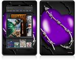 Amazon Kindle Fire (Original) Decal Style Skin - Barbwire Heart Purple