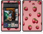 Amazon Kindle Fire (Original) Decal Style Skin - Strawberries on Pink