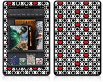 Amazon Kindle Fire (Original) Decal Style Skin - XO Hearts