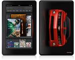 Amazon Kindle Fire (Original) Decal Style Skin - 2010 Chevy Camaro Victory Red - Black Stripes on Black