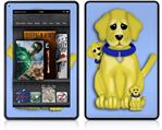 Amazon Kindle Fire (Original) Decal Style Skin - Puppy Dogs on Blue