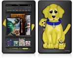 Amazon Kindle Fire (Original) Decal Style Skin - Puppy Dogs on Black