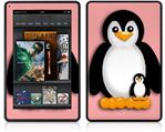 Amazon Kindle Fire (Original) Decal Style Skin - Penguins on Pink