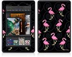 Amazon Kindle Fire (Original) Decal Style Skin - Flamingos on Black