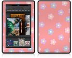 Amazon Kindle Fire (Original) Decal Style Skin - Pastel Flowers on Pink
