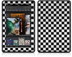 Amazon Kindle Fire (Original) Decal Style Skin - Checkered Canvas Black and White
