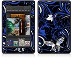 Amazon Kindle Fire (Original) Decal Style Skin - Twisted Garden Blue and White