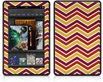 Amazon Kindle Fire (Original) Decal Style Skin - Zig Zag Yellow Burgundy Orange