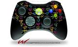 Kearas Hearts Black - Decal Style Skin fits Microsoft XBOX 360 Wireless Controller (CONTROLLER NOT INCLUDED)