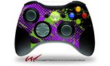 Halftone Splatter Green Purple - Decal Style Skin fits Microsoft XBOX 360 Wireless Controller (CONTROLLER NOT INCLUDED)