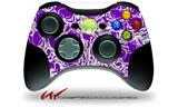 Scattered Skulls Purple - Decal Style Skin fits Microsoft XBOX 360 Wireless Controller (CONTROLLER NOT INCLUDED)