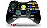 Painted Faded Cracked Blue Line Stripe USA American Flag - Decal Style Skin fits Microsoft XBOX 360 Wireless Controller (CONTROLLER NOT INCLUDED)
