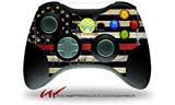 Painted Faded and Cracked Red Line USA American Flag - Decal Style Skin fits Microsoft XBOX 360 Wireless Controller (CONTROLLER NOT INCLUDED)