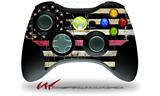 Painted Faded and Cracked Pink Line USA American Flag - Decal Style Skin fits Microsoft XBOX 360 Wireless Controller (CONTROLLER NOT INCLUDED)
