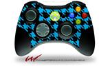Houndstooth Blue Neon on Black - Decal Style Skin fits Microsoft XBOX 360 Wireless Controller (CONTROLLER NOT INCLUDED)