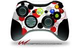 Lots of Dots Red on White - Decal Style Skin fits Microsoft XBOX 360 Wireless Controller (CONTROLLER NOT INCLUDED)