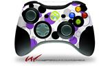 Lots of Dots Purple on White - Decal Style Skin fits Microsoft XBOX 360 Wireless Controller (CONTROLLER NOT INCLUDED)
