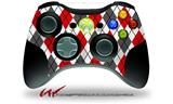 Argyle Red and Gray - Decal Style Skin fits Microsoft XBOX 360 Wireless Controller (CONTROLLER NOT INCLUDED)