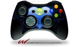 Glass Heart Grunge Blue - Decal Style Skin fits Microsoft XBOX 360 Wireless Controller (CONTROLLER NOT INCLUDED)