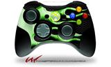 Metal Flames Green - Decal Style Skin fits Microsoft XBOX 360 Wireless Controller (CONTROLLER NOT INCLUDED)