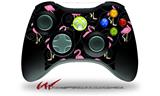 Flamingos on Black - Decal Style Skin fits Microsoft XBOX 360 Wireless Controller (CONTROLLER NOT INCLUDED)