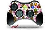 Argyle Pink and Brown - Decal Style Skin fits Microsoft XBOX 360 Wireless Controller (CONTROLLER NOT INCLUDED)