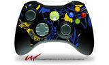 Twisted Garden Blue and Yellow - Decal Style Skin fits Microsoft XBOX 360 Wireless Controller (CONTROLLER NOT INCLUDED)