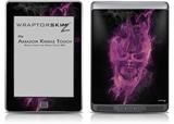 Flaming Fire Skull Hot Pink Fuchsia - Decal Style Skin (fits Amazon Kindle Touch Skin)