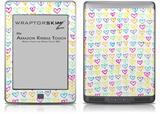 Kearas Hearts White - Decal Style Skin (fits Amazon Kindle Touch Skin)