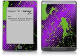Halftone Splatter Green Purple - Decal Style Skin (fits Amazon Kindle Touch Skin)